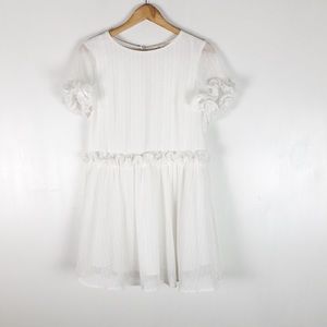 Here comes the sun Swiss Dot Ruffle Dress Sz L